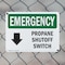 Signmission Electrical Propane Shutoff Switch With Symbol Emergency Sign, Plastic, 10in W x 7in L, 2PK OS-2PACK-EM-P-710-L-10291 - alternate 3
